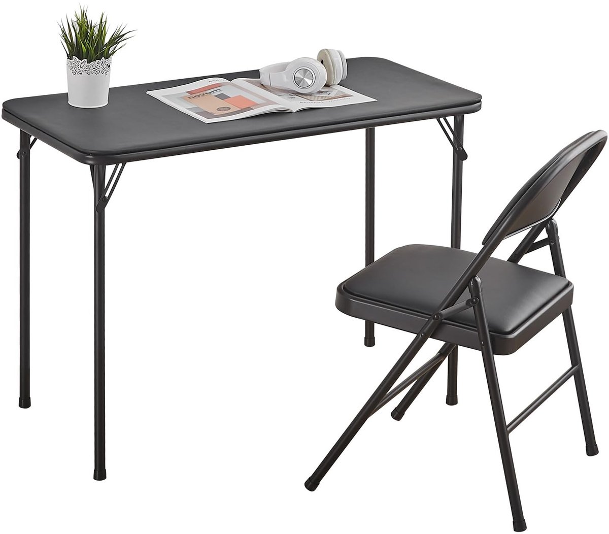 Dailygoods- Vouwtafel Compact - Opvouwbare Tafel - Klapstoel Set - Metalen Frame - Binnen/Buiten Gebruik - Ideaal voor Picknicken - Klaptafel