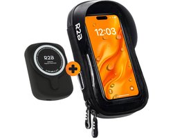 R2B Telefoonhouder Fiets Waterdicht + Powerbank 10.000 mAh - 2 tot 4 keer opladen - Geschikt voor Magsafe - Powerbanks - Gsm Houder Fiets - Fietshouder - Power Bank - Fiets Telefoonhouder - Phone Holder Bike