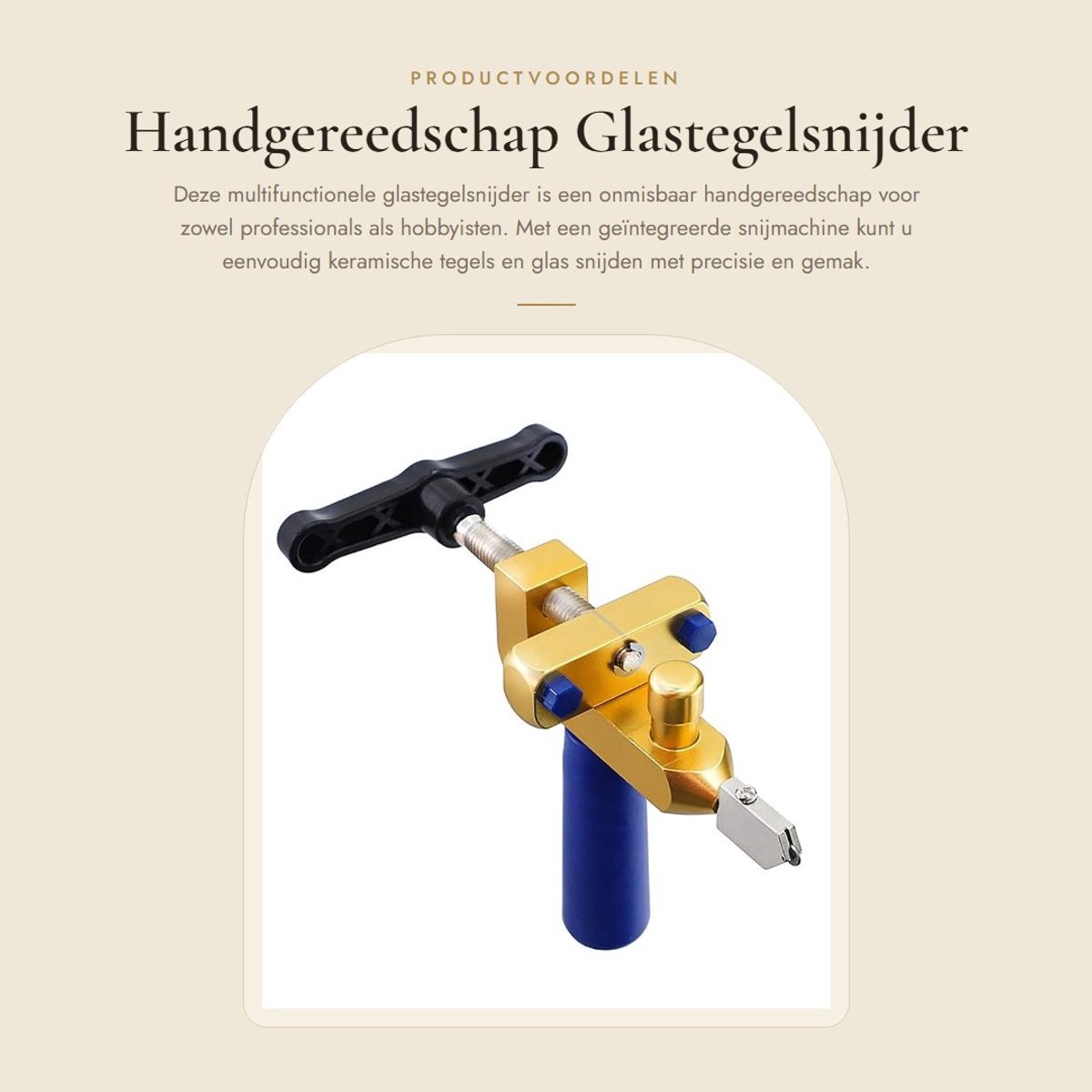 Dailygoods- Glastegelsnijder 600 mm - Handgereedschap - Multifunctionele Snijmachine - Geïntegreerde Tegelsnijder - Keramische Snijmachine - Gouden Afwerking