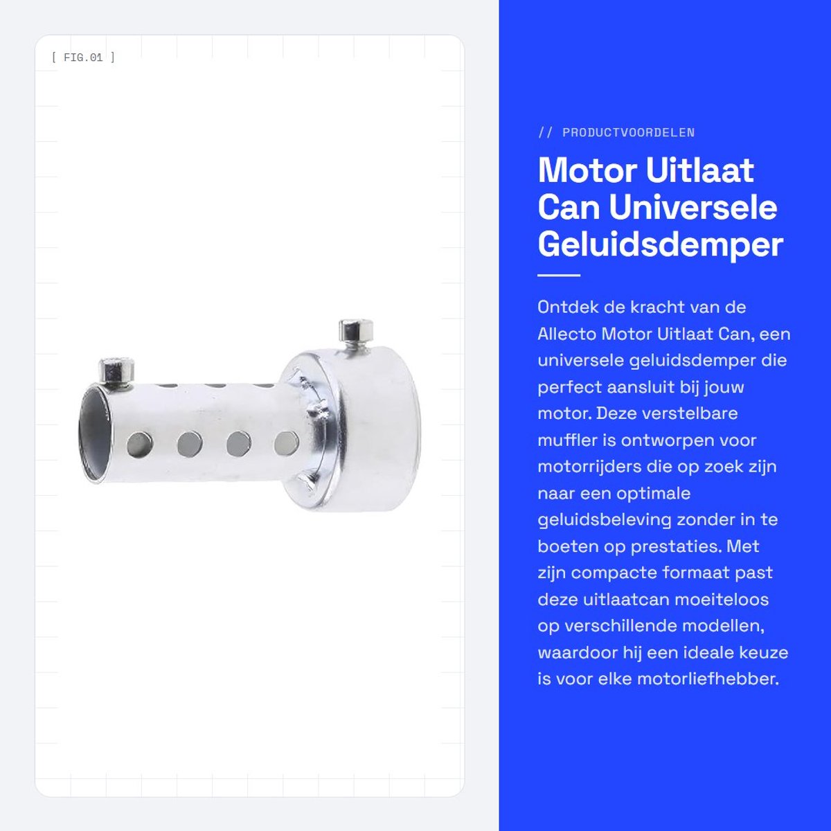 Dailygoods- Uitlaatdemper - Verstelbare Demper - Geluidsdemper - Universele Demper - Motor Demper - Hoogwaardige Kwaliteit