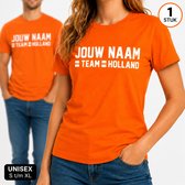 Oranje Voetbalshirt - Jouw Naam Team Holland (Wit) Maat XL - WK 2026 - Gepersonaliseerd met naam - Oranje Shirt Holland - Voetbal - Nederlands Elftal - WK Voetbal Shirt