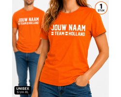 Oranje Voetbalshirt - Jouw Naam Team Holland (Wit) Maat XL - WK 2026 - Gepersonaliseerd met naam - Oranje Shirt Holland - Voetbal - Nederlands Elftal - WK Voetbal Shirt