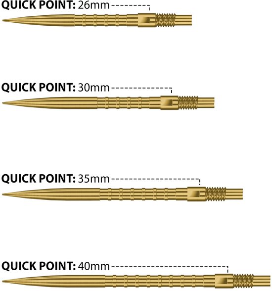 Dailygoods- Dartpunten 35 mm - Quick Points Systeem - Vingergreepringen - Gouden Dartpunten - Steeltip Dartpunten - Snelle Pointswaps - Dartpijlen van Dailygoods — afbeelding 3