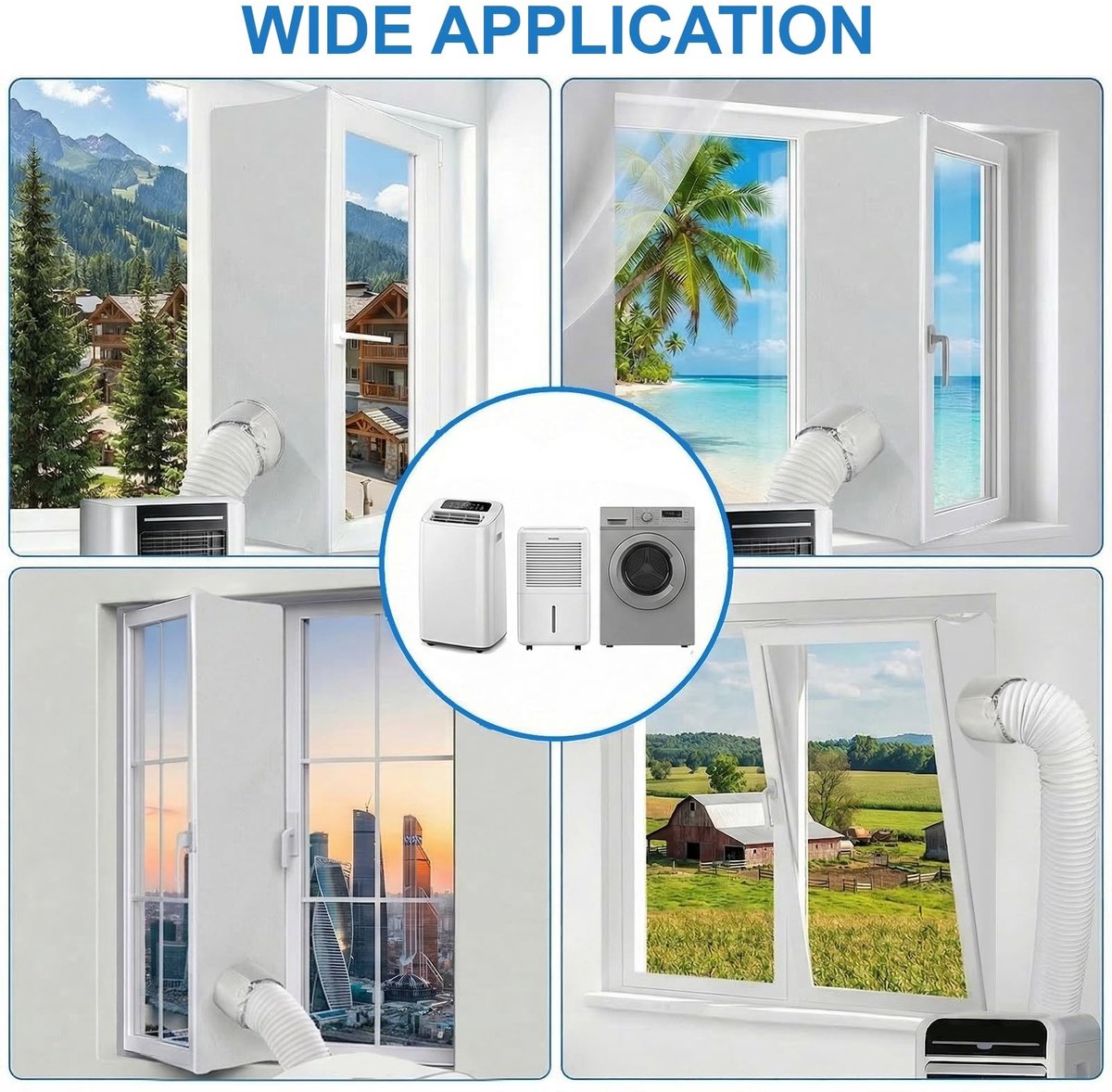 Dailygoods- Vensterafdichting universeel 400cm - Raamafdichtingskit mobiele airco - Eenvoudig te installeren - Draagbare airconditioning - Afdichting voor droger - Effectieve isolatie - Raamafdichting – foto 2