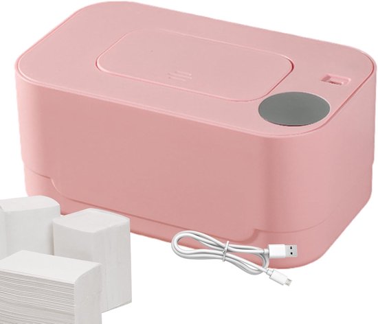 Doekjesverwarmer Baby - Vochtig Verwarmd - Comfortabele Verzorging - Constante Zachte Warmte - Tot 80 Doekjes - Roze — afbeelding 4