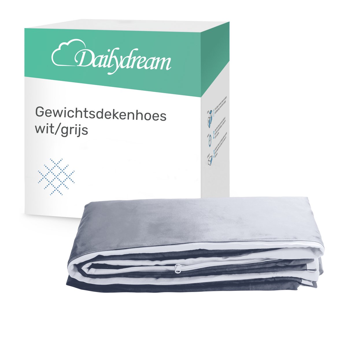 Dailydream - Hoes verzwaringsdeken - 135x200cm - Wit - Katoen - verzwaringsdeken hoes