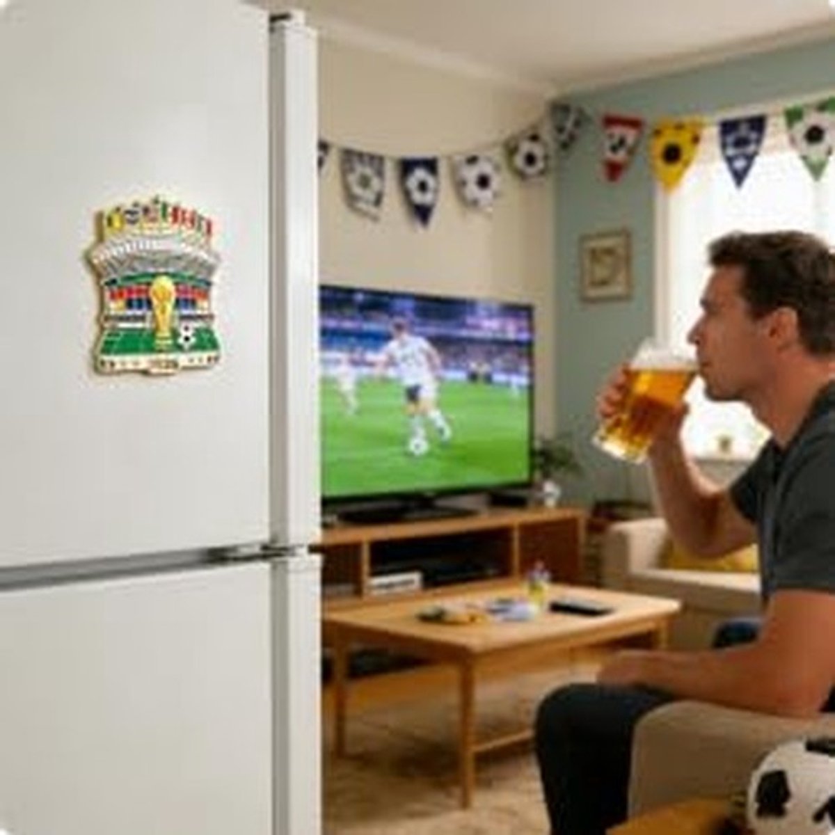 Dailygoods- Koelkastmagneten Grappige Voetbalmotieven - Decoratieve Magneten - Sterke Hechting - Duurzaam Metaal - 6 Unieke Designs - Onderhoudsvriendelijk - Voetbalmagneten