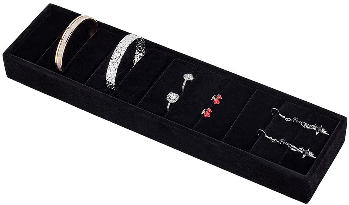 Dailygoods- Armbandhouder Fluwelen Luxe - Sieraden Organizer - Armband Display - Ringenhouder - Sieradenbakje - 35 x 8,7 x 3,5 cm - Sieradenhouder