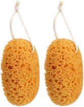 Cosensi- Lichaamsspons 2 stuks - Natuurspons - Douche spons - Peeling spons - Honingraatspons - Ultrazacht 15,5 cm - Badspons