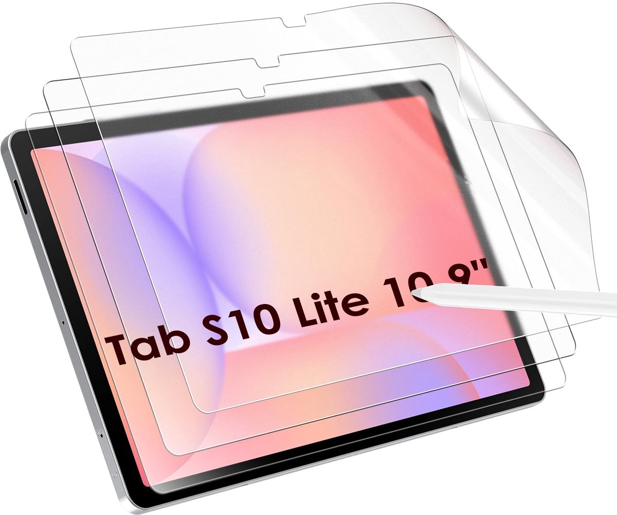 Dailygoods - WD&CD 3-pack schermbeschermer compatibel met Samsung Galaxy Tab S10 Lite/S10 FE 2025/S9 FE/S9/S8 10,9 inch, zacht helder PET-papier Ultra Film High Definition schrijven en tekenen zoals op papier