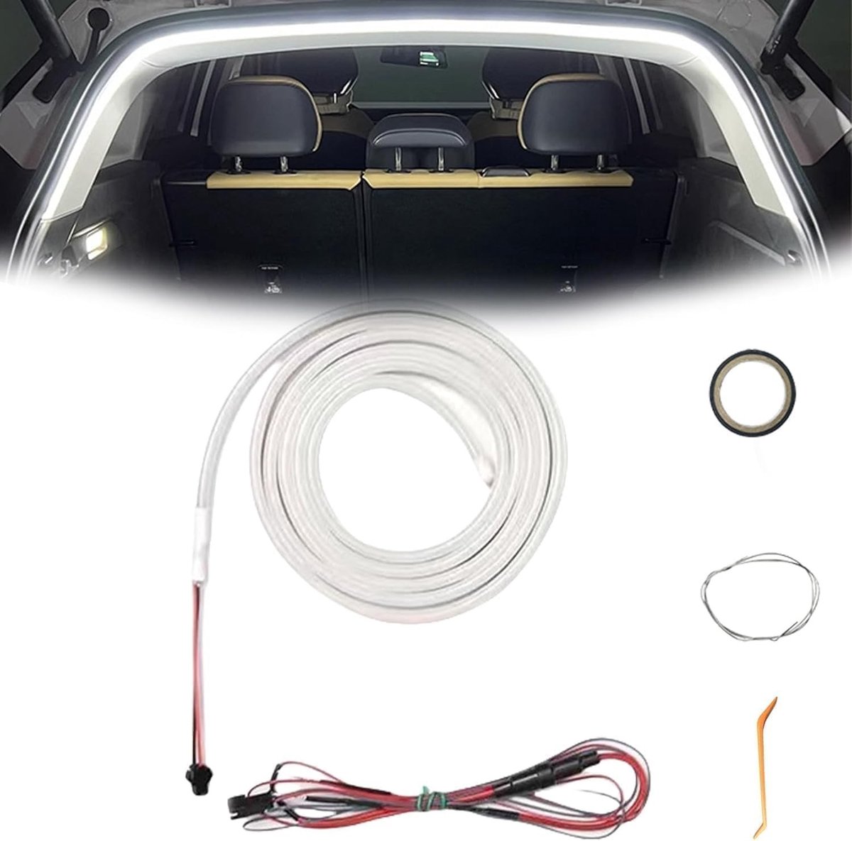 Dailygoods- Lichtstrook Kofferbak Verlichting - Kofferbakverlichting - LED Verlichting - Auto Accessoire - Schokbestendig - Eenvoudige Installatie