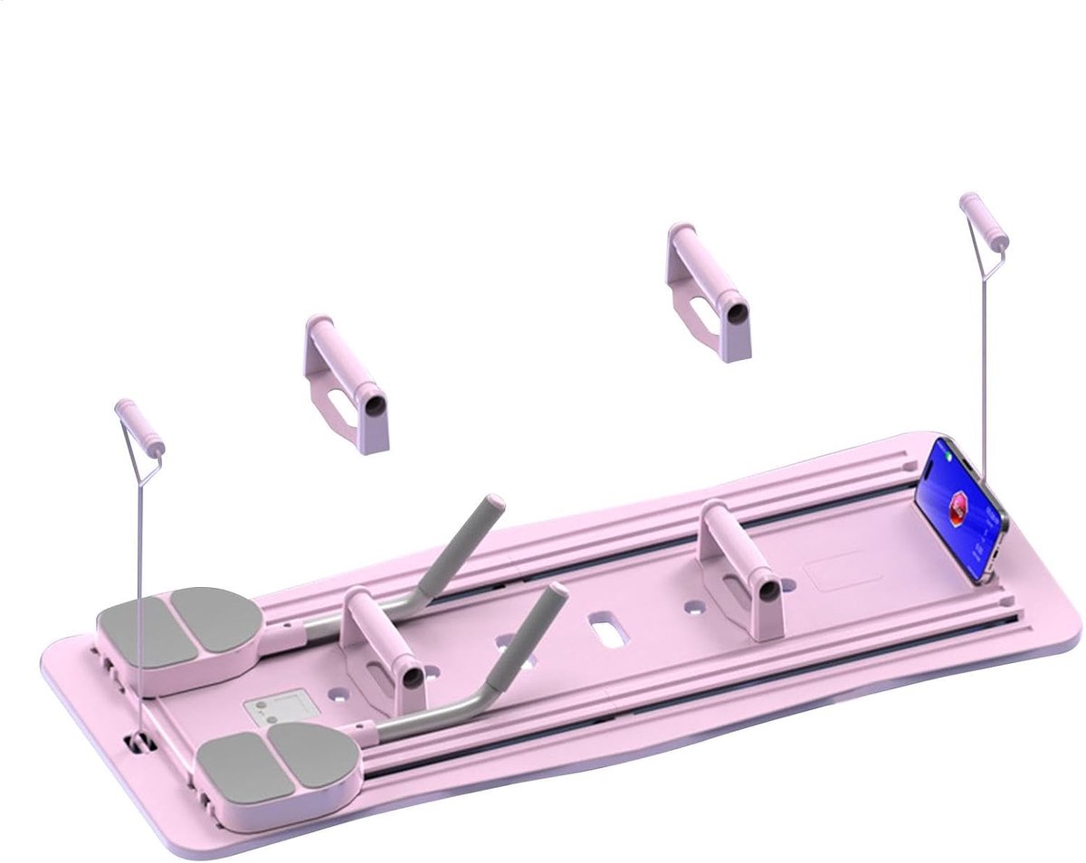 Pilates Reformer Board - Core Trainer - Kracht Opbouwen - Opvouwbaar Ontwerp - 106 cm Lengte - Roze
