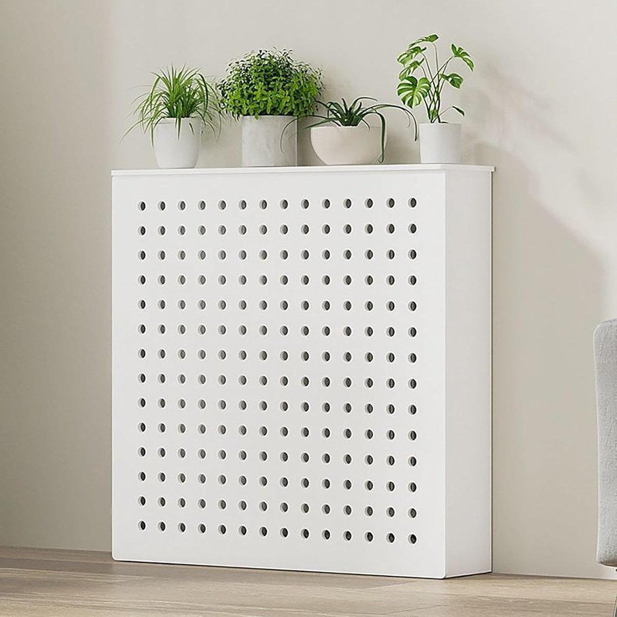 Radiator afdekking - Verwarming kast - Interieur verfraaien - Ruim aanrechtblad - L100xH90xT20CM - Wit