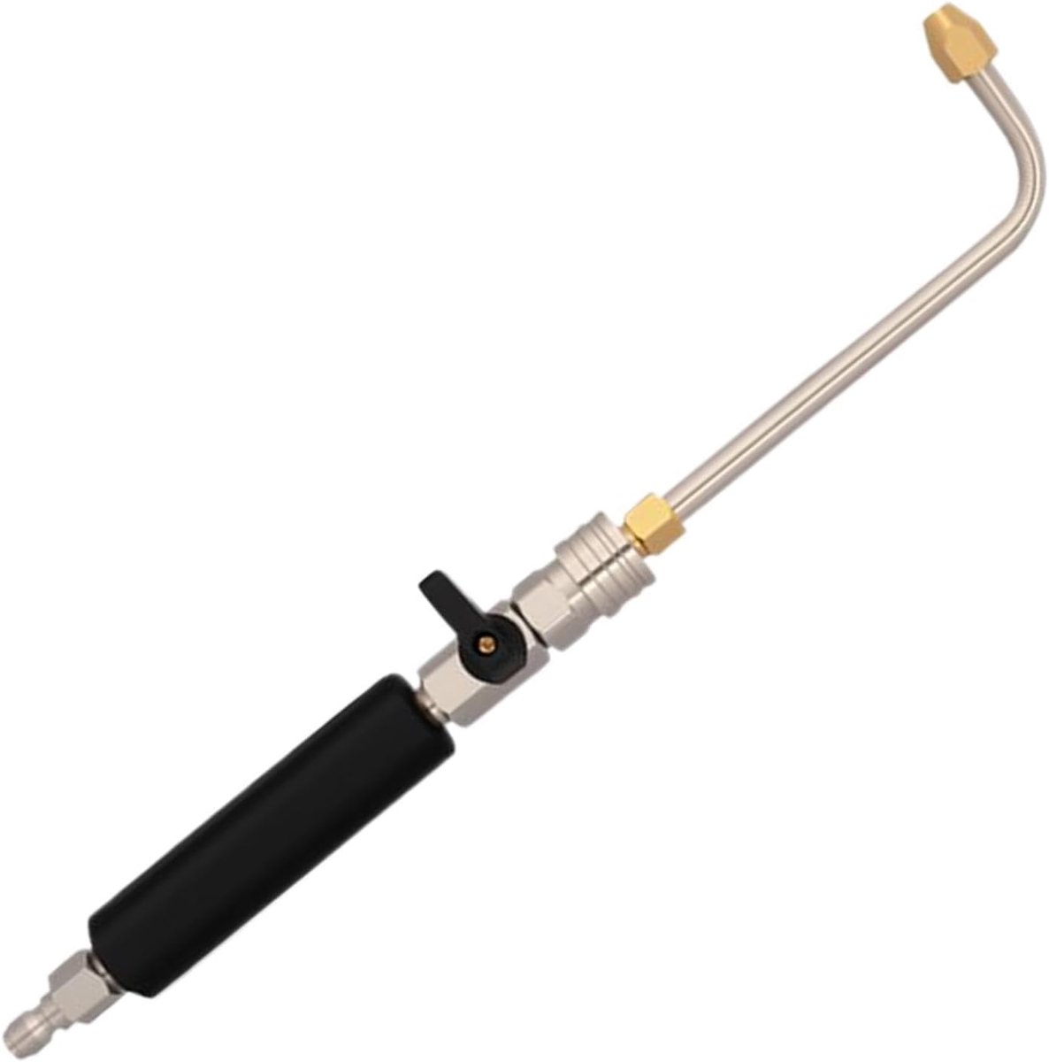 Hogedruk Watermondstuk - Slangmondstuk Verstelbaar - Terrassen Reinigen - Koperen Kern - 22.6 cm - Zilver