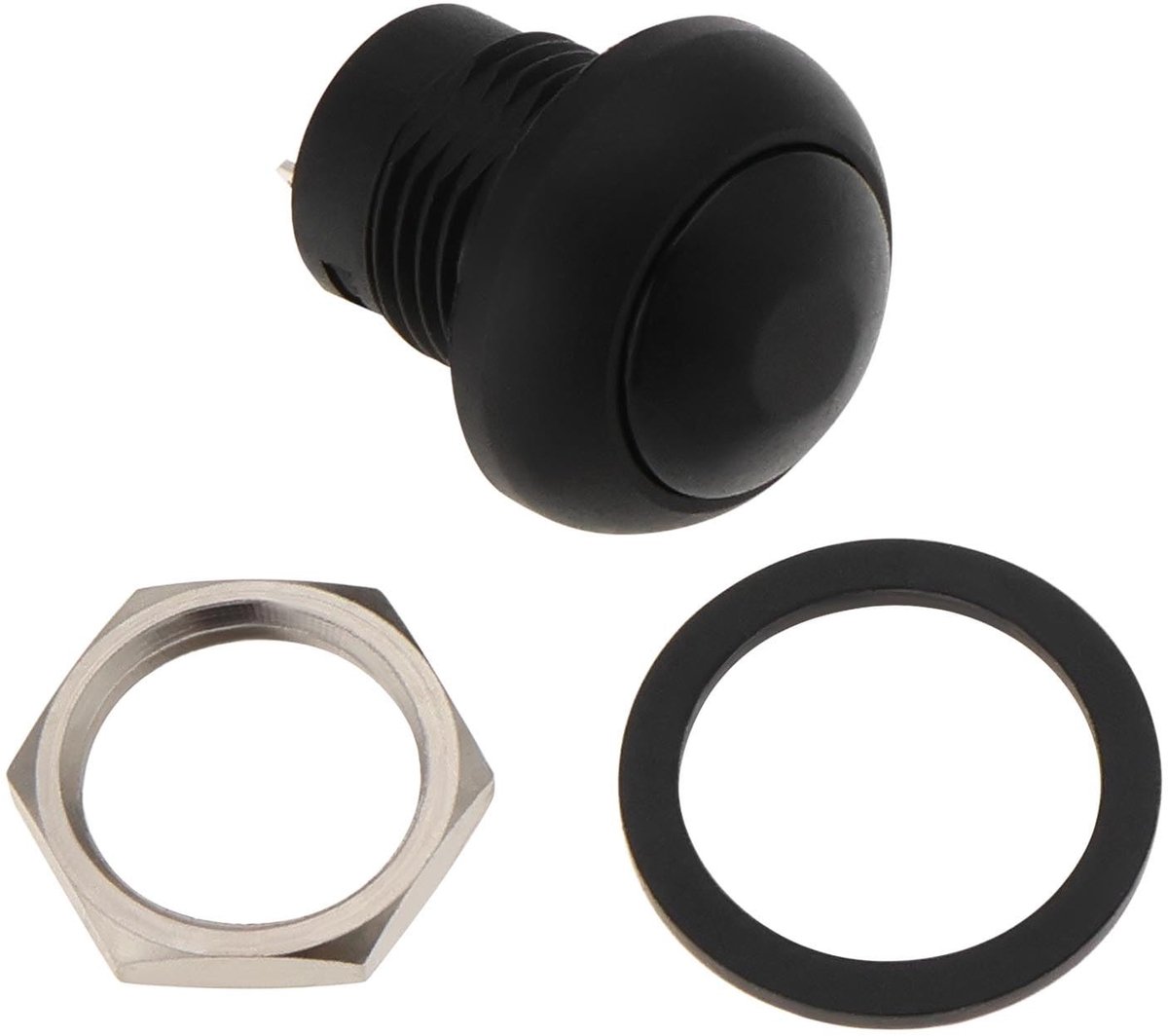 Dailygoods - Zwarte Zelfherstellende Ronde Knop - Drukknop - Onderhoudsaccessoire - Zwart - Turbo Wake Knop - Geschikt voor Fiets Auto PC Tafellamp De...