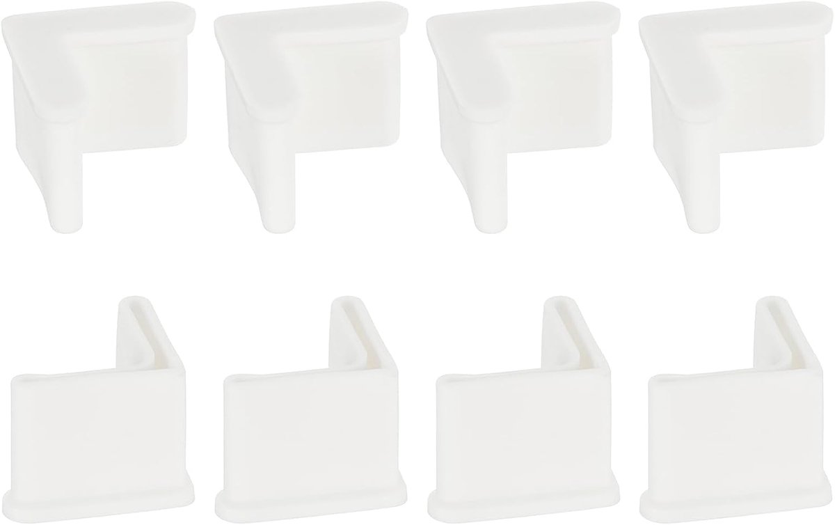 Rubberen voetafdekkingen - Meubelpoten doppen - Vloeren beschermen - Geluidsreducerend - 8 stuks 3 cm - Wit