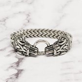 Mei's - Viking The Dragons - armband heren - draak - RVS zilver