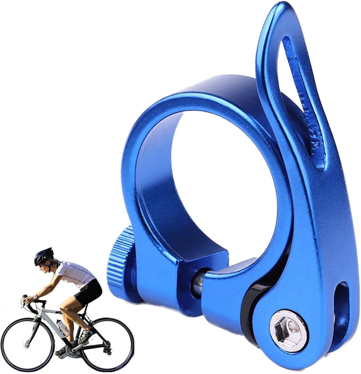 Fietszadelklem - Zadelpenklem - Fietsen - Aluminiumlegering - 27.2-31.9 mm - Blauw