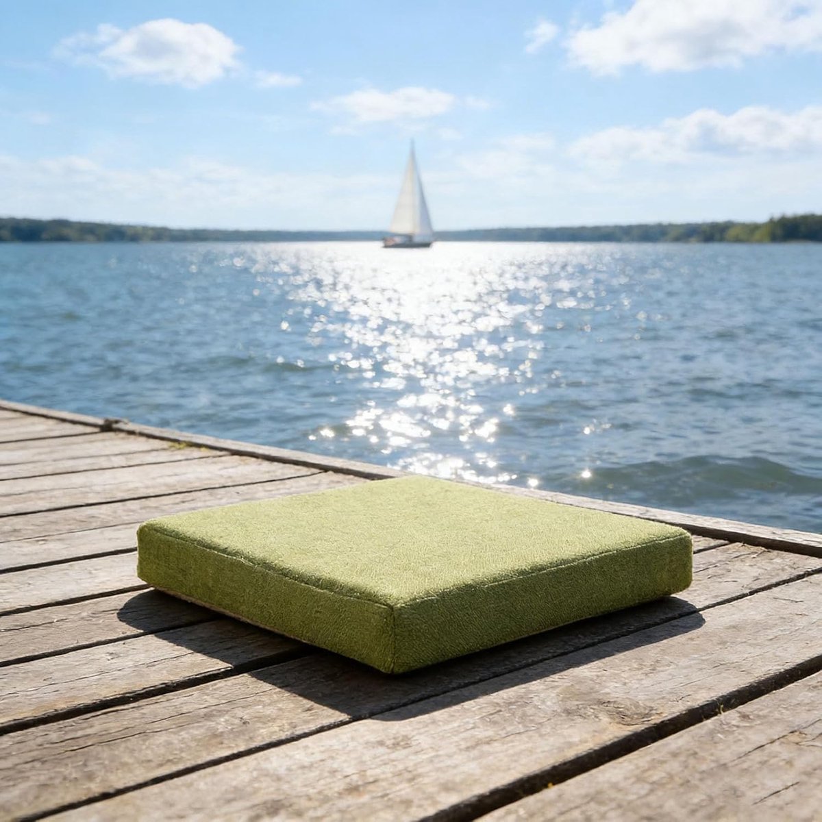 Tuinbank Kussen - Zitkussen Bank - Comfortabel Zitten - Anti-slip Bodem - 140x140cm - Groen