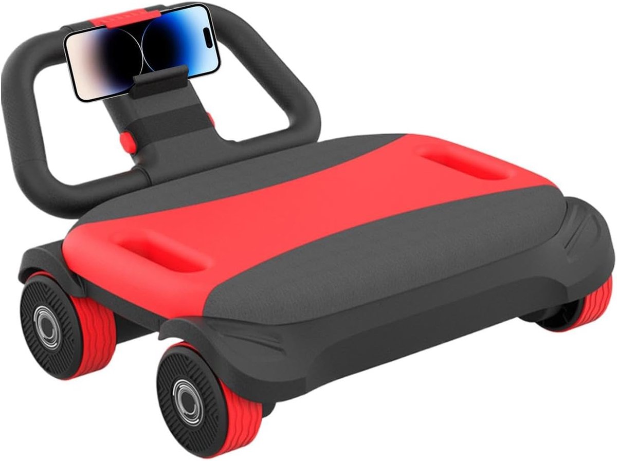 Buikspierwiel - Core trainer - Romp verstevigen - Automatische rebound - 40 x 40 x 10 cm - Rood