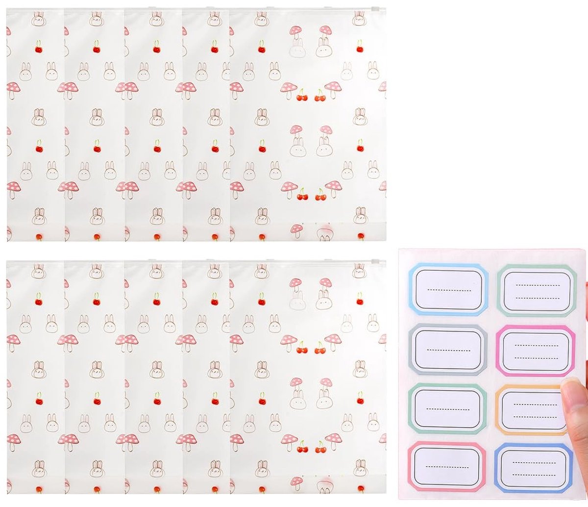 Dailygoods- Transparante Zakjes Grote Capaciteit - 10 Stuks - Hermetische Sluiting - Waterdicht - Opvouwbaar - Hygiënisch en Duurzaam - Opbergzakjes