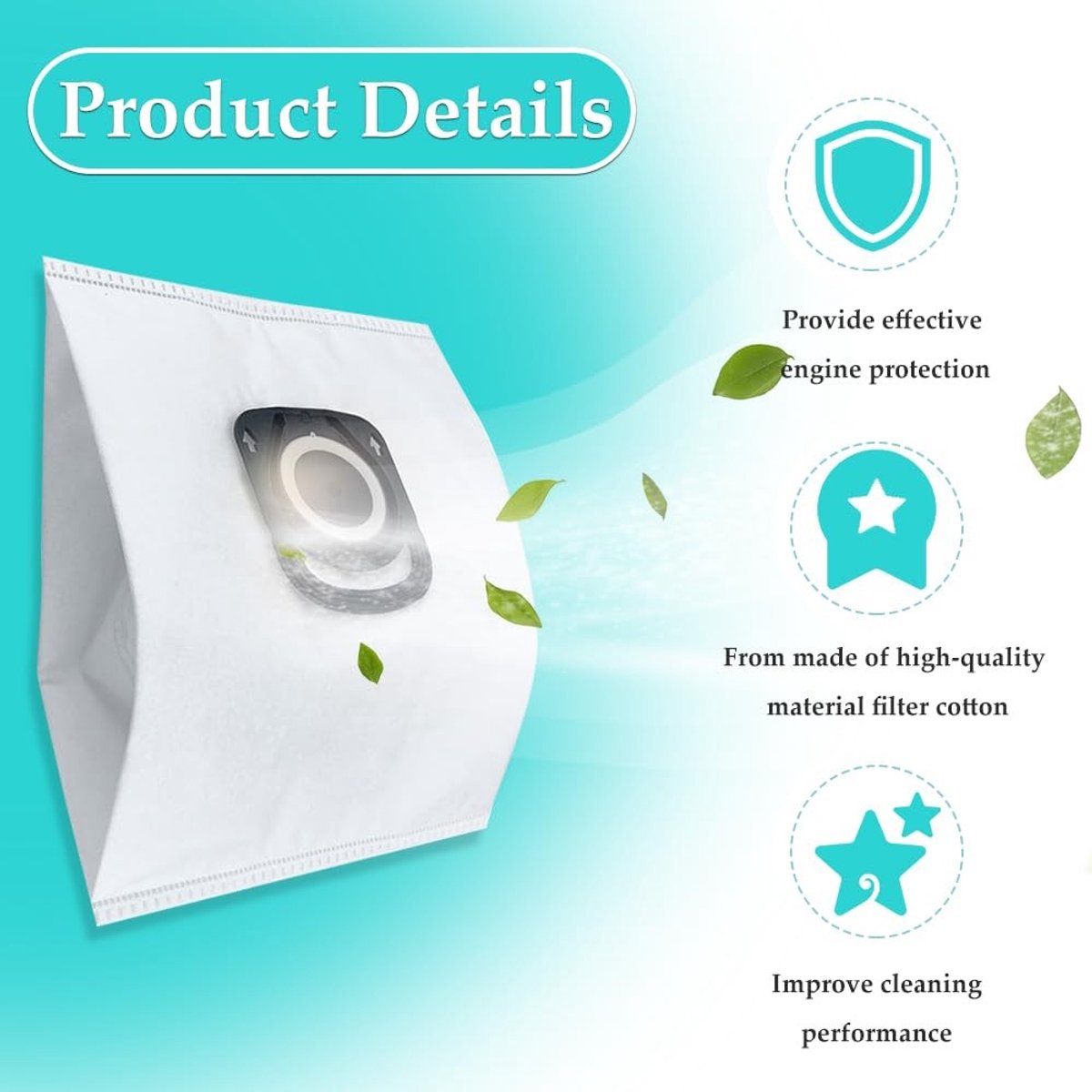 Dailygoods - CHEVVY 8 stuks Stofzuigerzakken 285 x 210 mm Compatibel met Rowenta ZR200540/520 Vacuum Cleaner Bags voor Compact Power X-Trem Power en Silence Force (RO64xx, RO63xx, RO68xx, RO39xx)