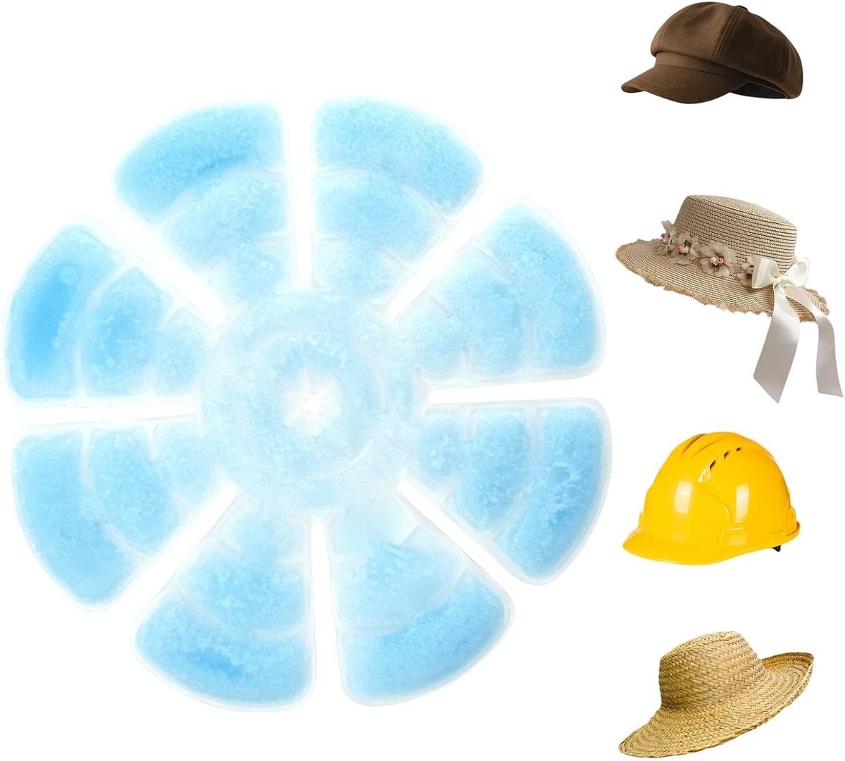 Helm Koelpad - Hoofd IJspak - Hitte Verlichting - Herbruikbaar Materiaal - 22 cm - Blauw