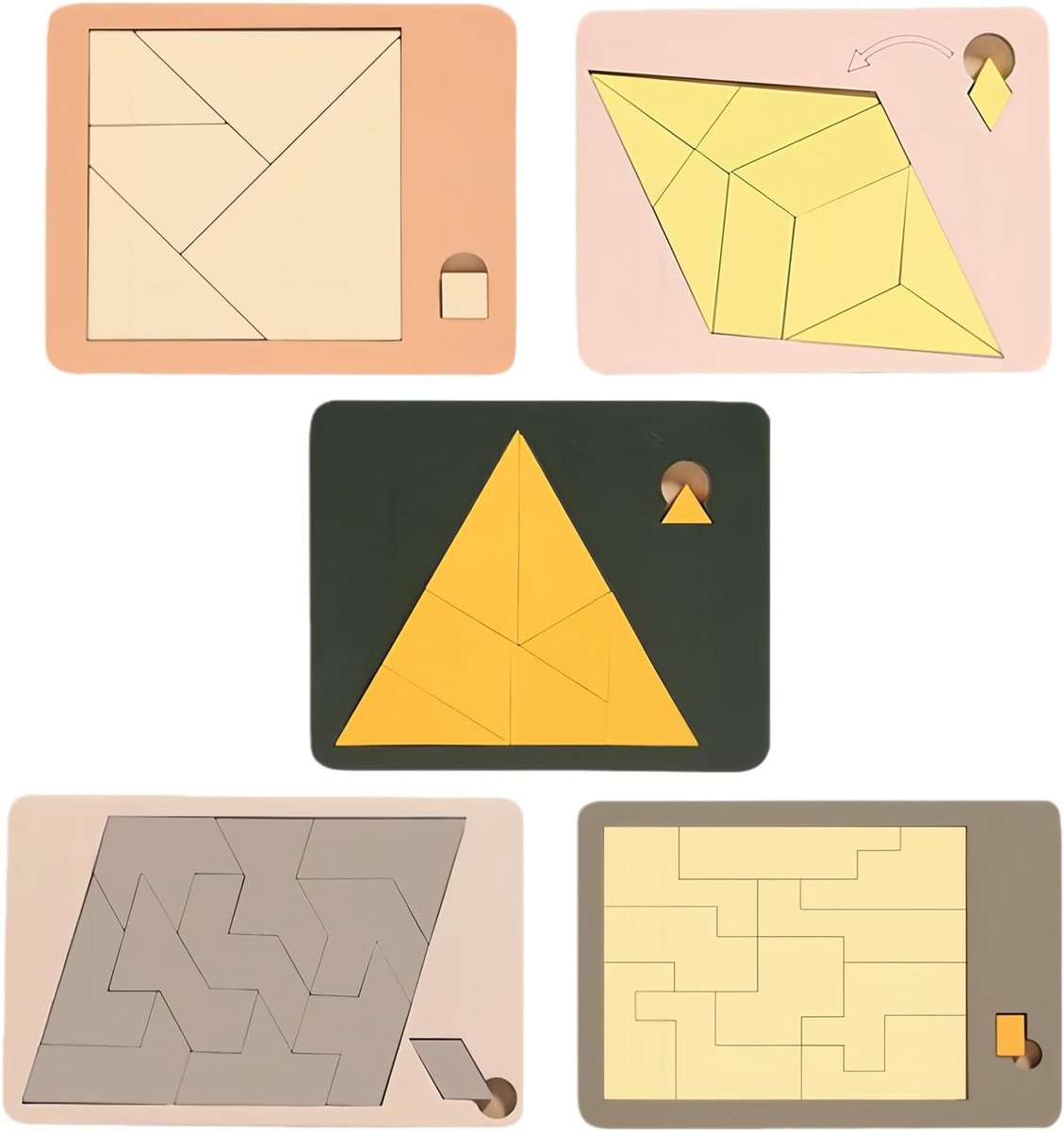 Houten Puzzel - Driehoek Puzzel - Cognitieve Training - Onregelmatige Vorm - 15.7 x 11.4 cm - Niet gespecificeerd