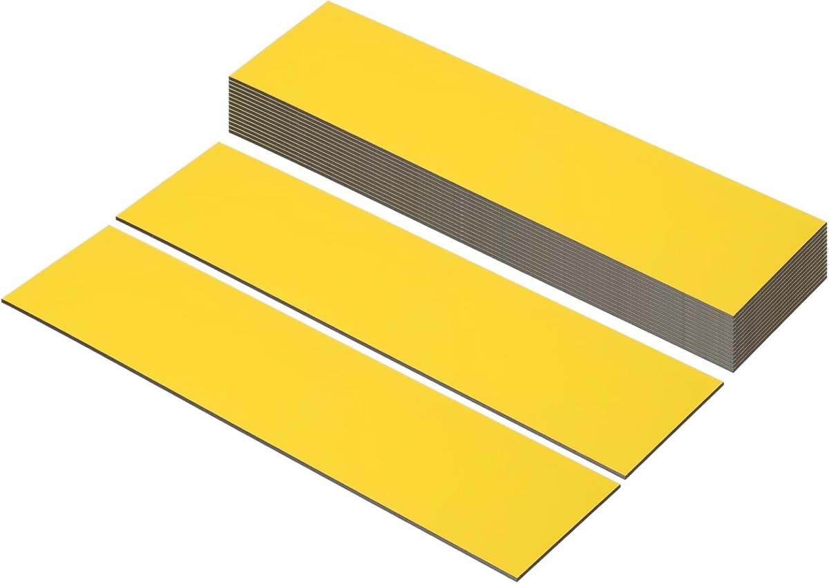 Blanco Naamplaten - Graveerbare Bordjes - Zelf Ontwerpen - Krasbestendig ABS - 16 Stuks 25cm - Geel Zwart