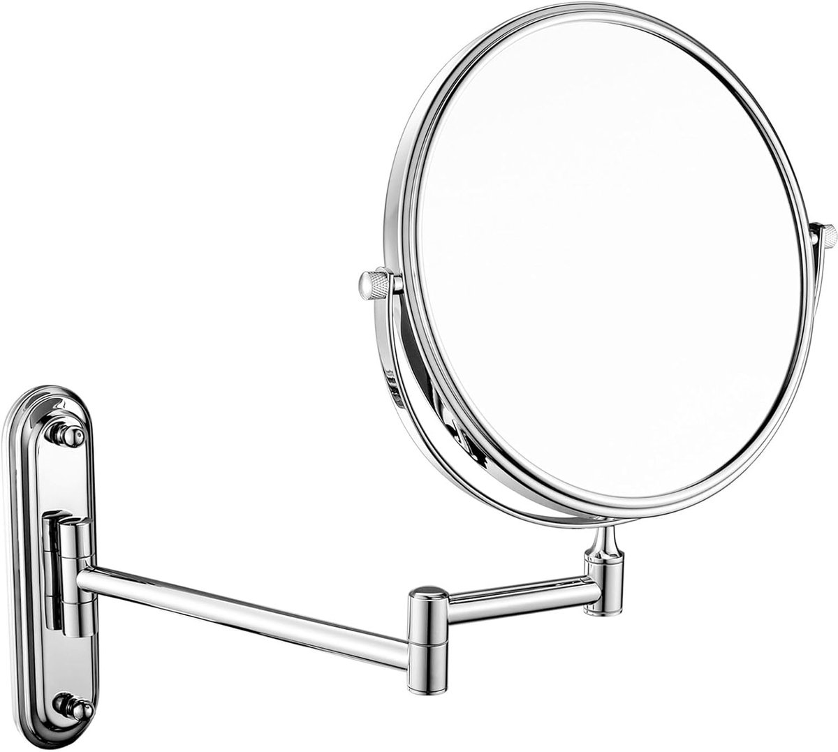Vergrotende Make-upspiegel - Wandspiegel Badkamer - Make-up Aanbrengen - 360 Graden Draaibaar - 8 Inch Diameter - Chroom
