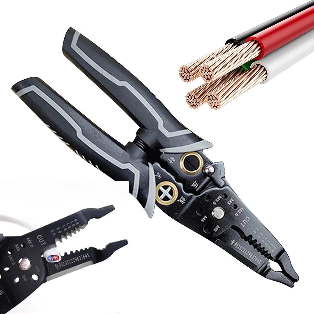 Multifunctionele Draadstripper - Krimptang Striptang - Bedrading Repareren - Strippen Zonder Schade - 21 x 8 cm - Veelkleurig