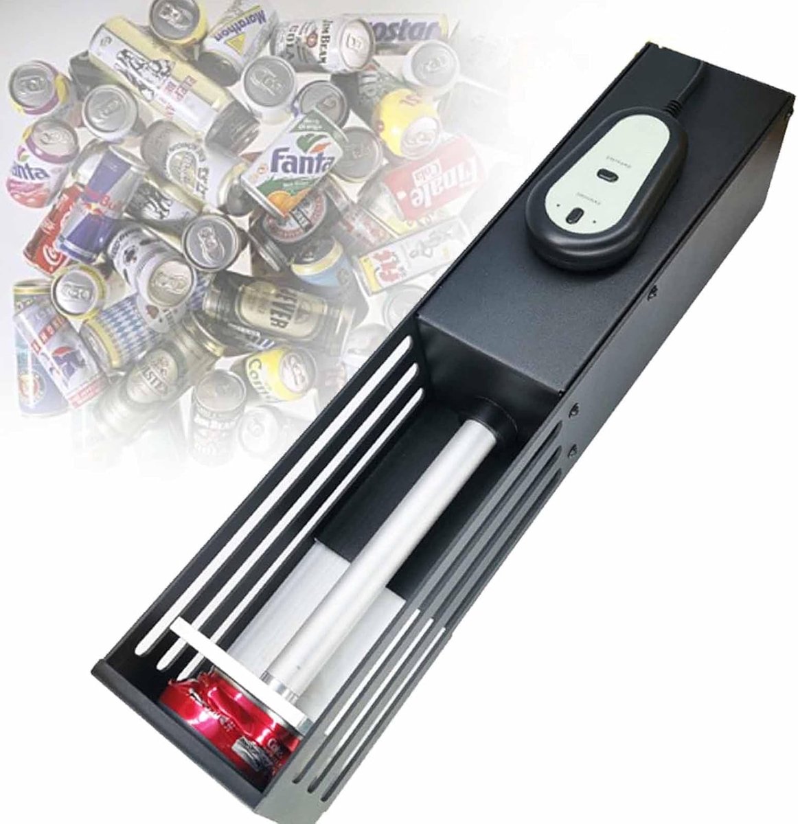 Elektrische Blikpers - Metaal Crusher - Afval Verminderen - Stroom Aangedreven - 45x9x10cm - Metaal