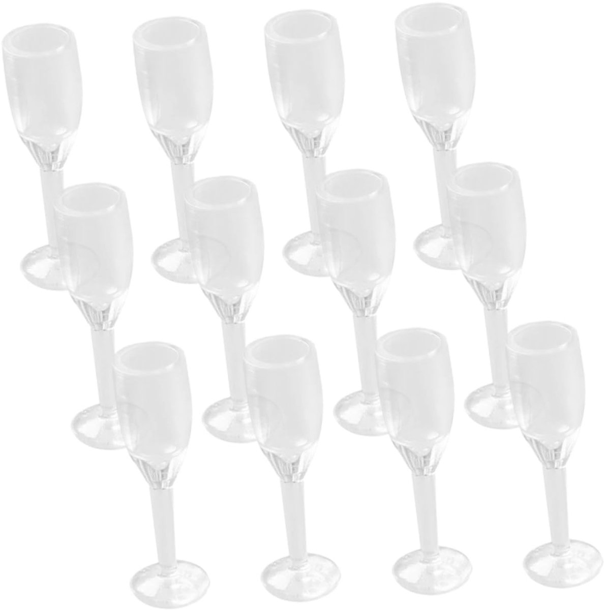 Dailygoods- Cocktailglazen Set van 20 - Miniatuur Bekers - Transparant Plastic - Decoratie Poppenhuis - 2,30 x 0,70 cm - Realistisch Ontwerp
