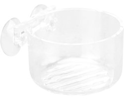 Acryl Voederbak - Voedingscup Aquarium - Vissen Voeren - Met Zuignap - 5 x 5 x 3 cm - Transparant