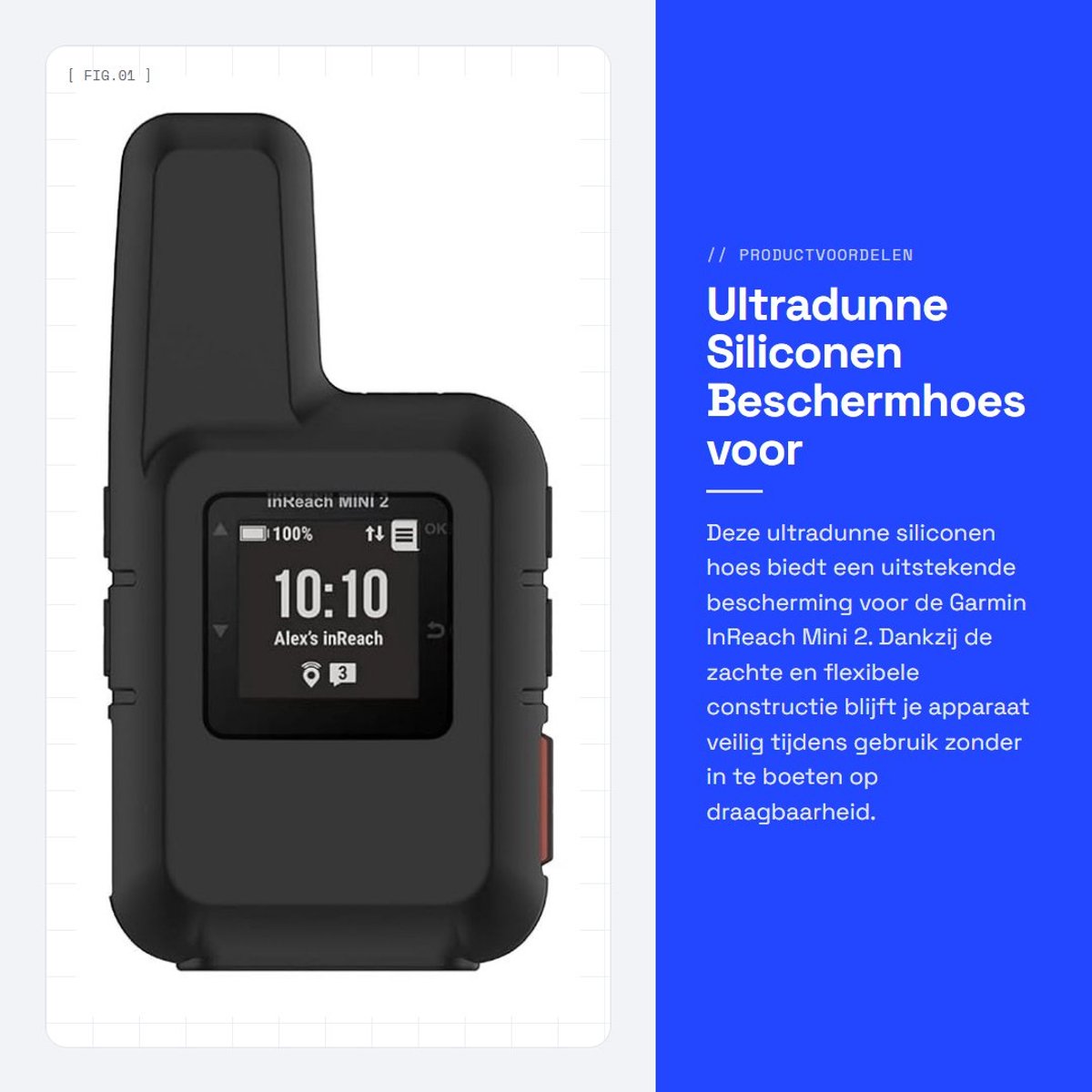 Dailygoods - Ultradunne Siliconen Beschermhoes voor Garmin InReach Mini 2