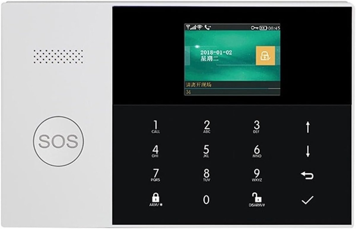 Slim Alarm Systeem - App Bediening - Huis Beveiligen - LCD Touch Toetsenbord - Set 1 - Zwart