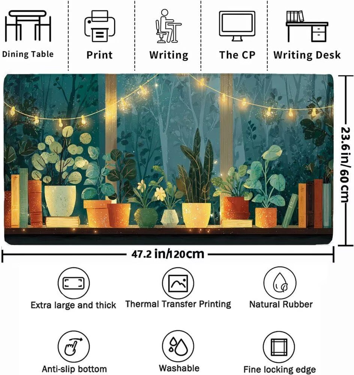 XXL Muismat - Bureauonderlegger - Gaming en werk - Waterdichte basis - 120x60 cm - Veelkleurig