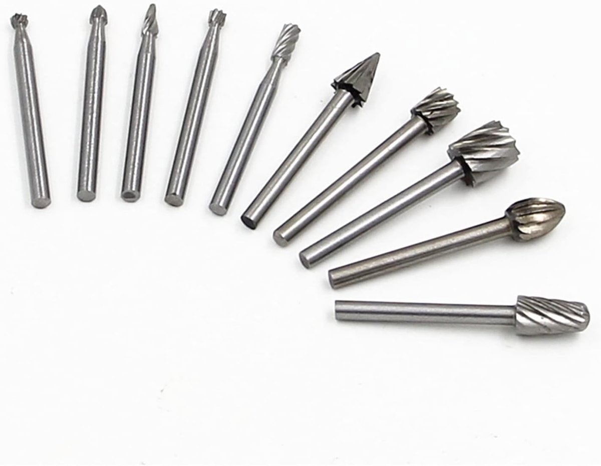 Frezen Set - Gereedschap Bits - Houtbewerking Graveren - Hoge Efficiëntie - 10 Stuks - Zilver