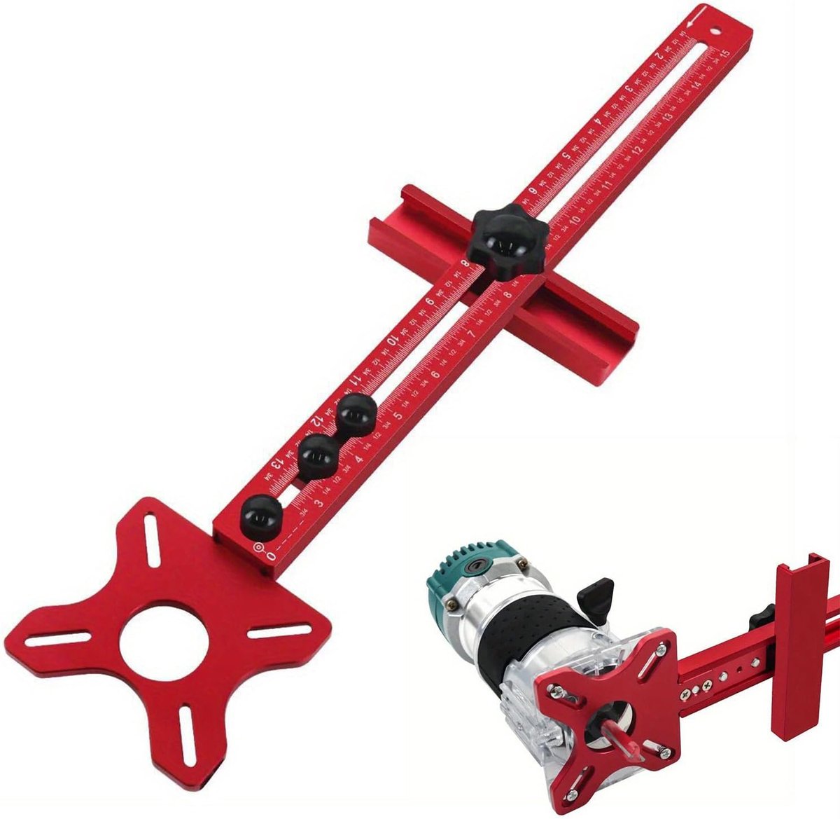 Frezenhouder voor Router - Aluminium Legering - Verstelbare Snijtemplate - Eenvoudige Montage - ShopVlot