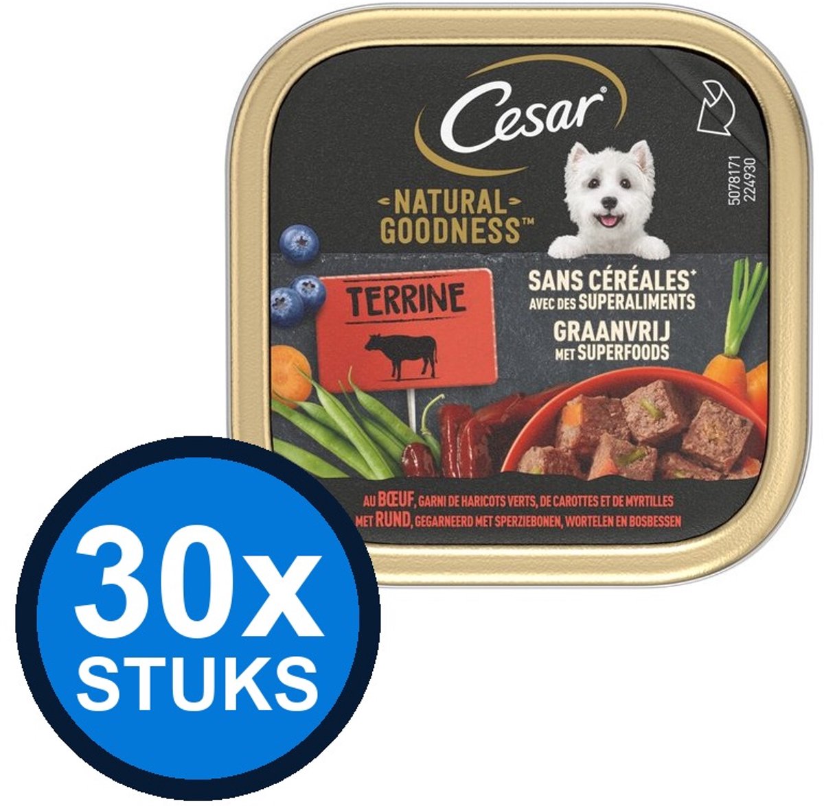 Cesar Cesar - Natural Goodness Paté Rund Graanvrij - Hondenvoer Natvoer - 100g