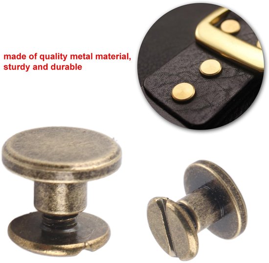 Klinknagels Set van 20 - Klinknagels met Platte Kop - Klinknagels voor Leer - Klinknagels voor DIY - Klinknagels 5mm - Klinknagels 6,5mm - Klinknagel — afbeelding 2