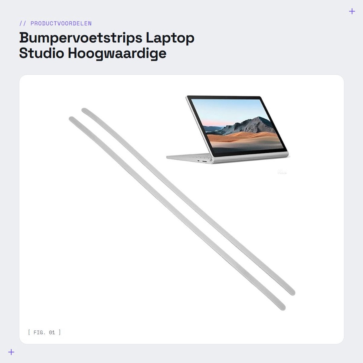 Dailygoods- Bumpervoetstrip Antislip - Rubberen Voetstrips - Gereedschapsset - 14,4 Inch - Installatiegemak - Inclusief Zuignap - Laptopvoetjes