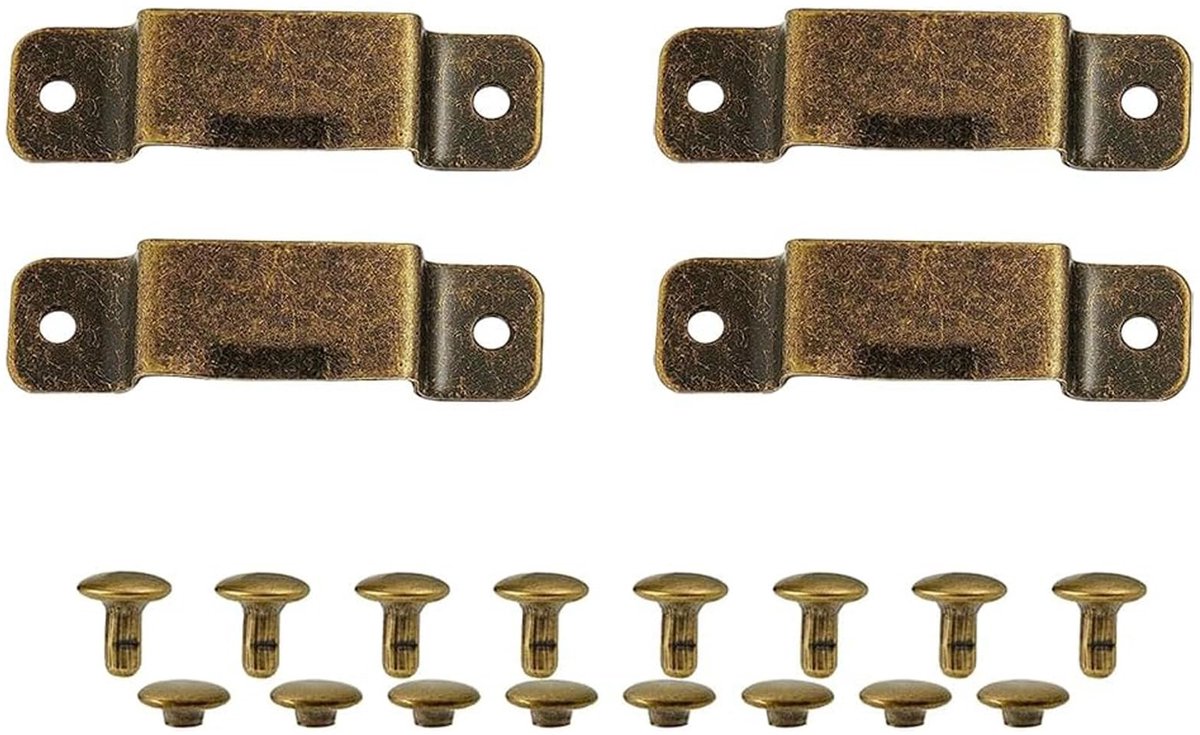 Dailygoods- Meetlint Houder - 4 Stuks - Bronskleurig - Gereedschapswand - Opslag Dock - Klinknagels - Ruimtebesparend - Gereedschapshouder