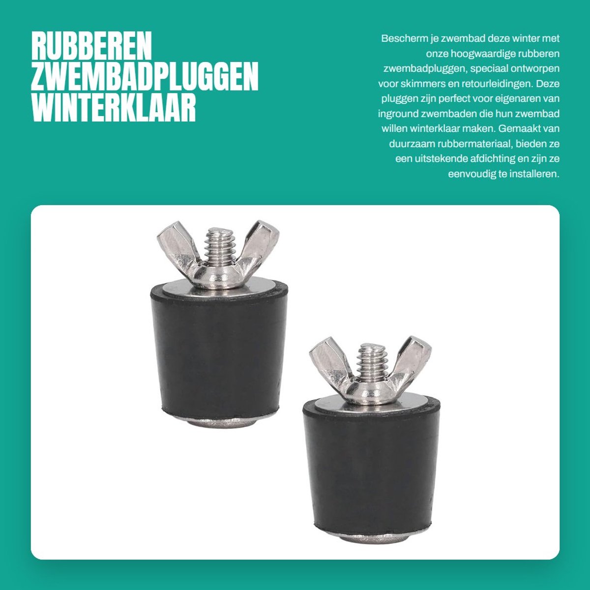 Dailygoods- Zwembadplug Rubber - 2 Stuks - 1 Inch - Multifunctioneel - Afdichting - Winterklaar - Geschikt voor Skimmers - Zwembadafdichtingen