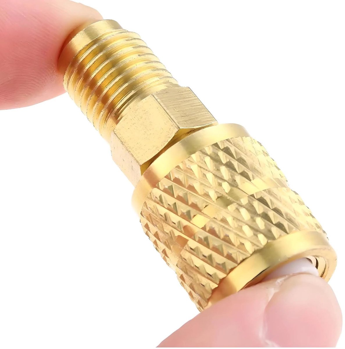 Dailygoods - R410A R32 Adapter - Hose Connector - 1/4 inch Male naar 5/16 inch Female - Ideaal voor Airconditioning - Koper - Geschikt voor vacuü...