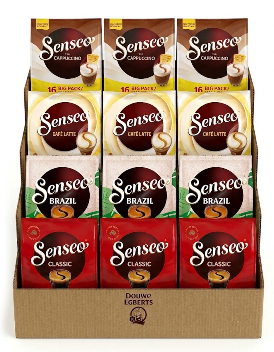 Senseo Proefpakket Cappuccino Cafe Latte Brazil Classic - 4 Verschillende Smaken - 276 Koffiepads