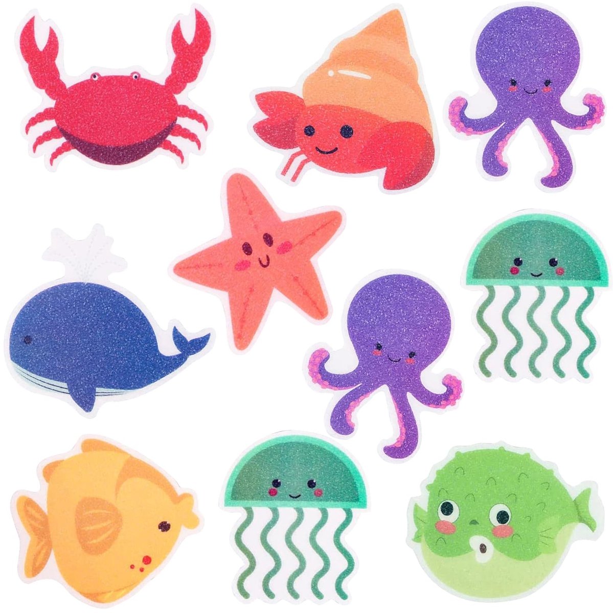 Dailygoods- Badstickers 10 Stuks - Antislip Stickers Badkuip - Antislip Stickers Douche - Zelfklevende Pads - Veelkleurig - PEVA Materiaal