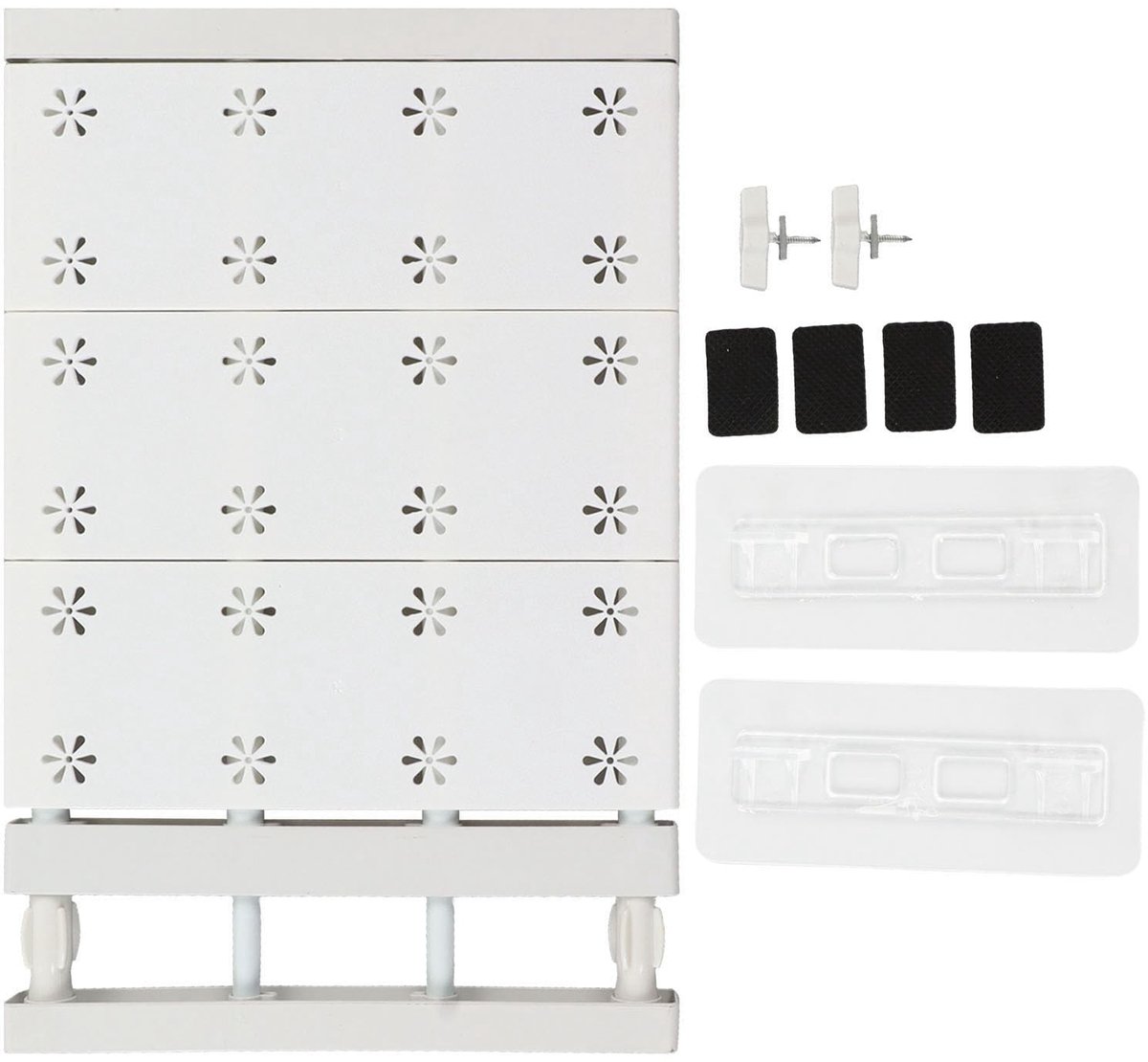 Dailygoods- Kastverdelingsbord Uitschuifbaar - Multifunctioneel Opbergrek - Gelaagd Scheidingsbord - Ruimtebesparend - Telescoopstang 38-60cm