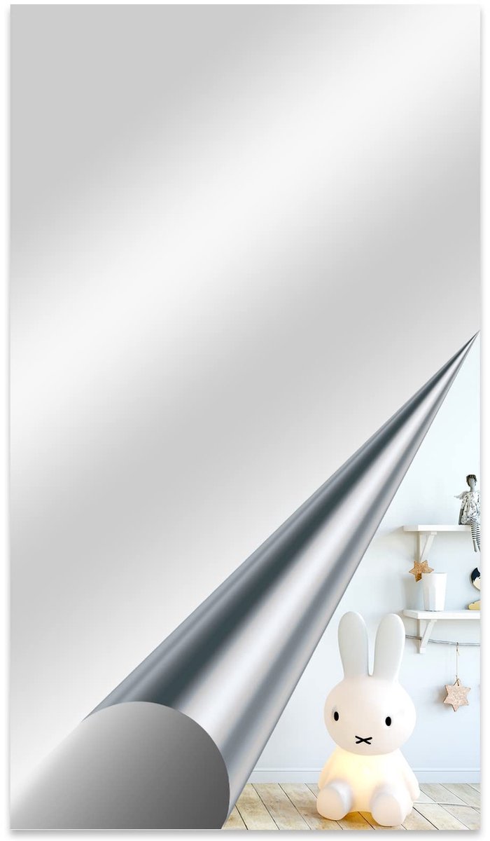 Dailygoods- Wandspiegel 70 x 40 cm - Zelfklevend - Flexibele Spiegelfolie - Decoratief Effect - Vlekbestendig - Dunne Folie