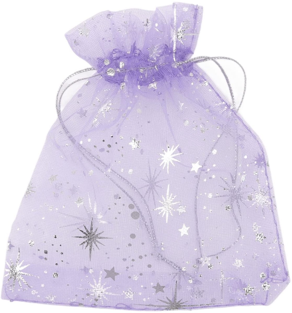 Dailygoods- Organza Zakken Transparant 100 Stuks - Trekkoordontwerp - Ster Patroon - Geschenktas - Verpakking - Ambachtelijke Zeep/Snoepjes - Geschenkzakken
